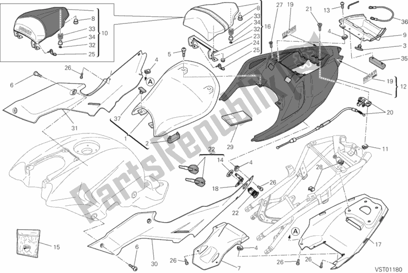Todas as partes de Assento do Ducati Streetfighter USA 1100 2011